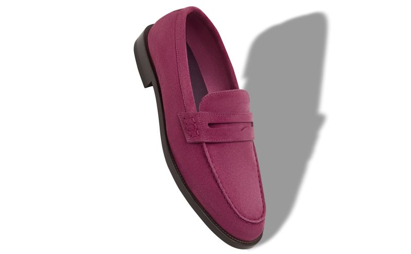 Perry, Pink Suede Penny Loafers - US$1,045.00 
