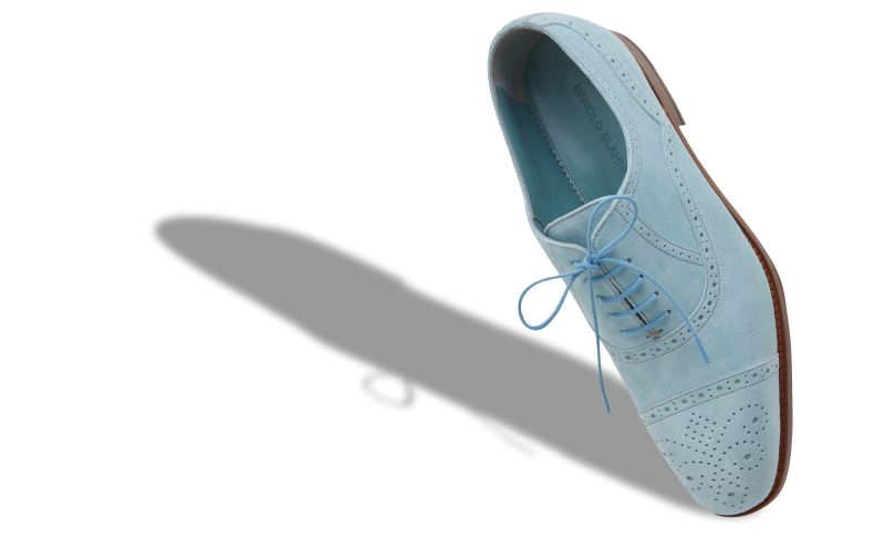 Witney, Light Blue Suede Lace Up Oxfords - US$845.00