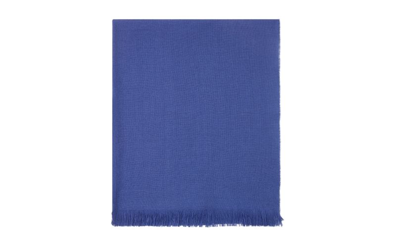 Side view of Jura, Blue Fine Cashmere Scarf - US$375.00