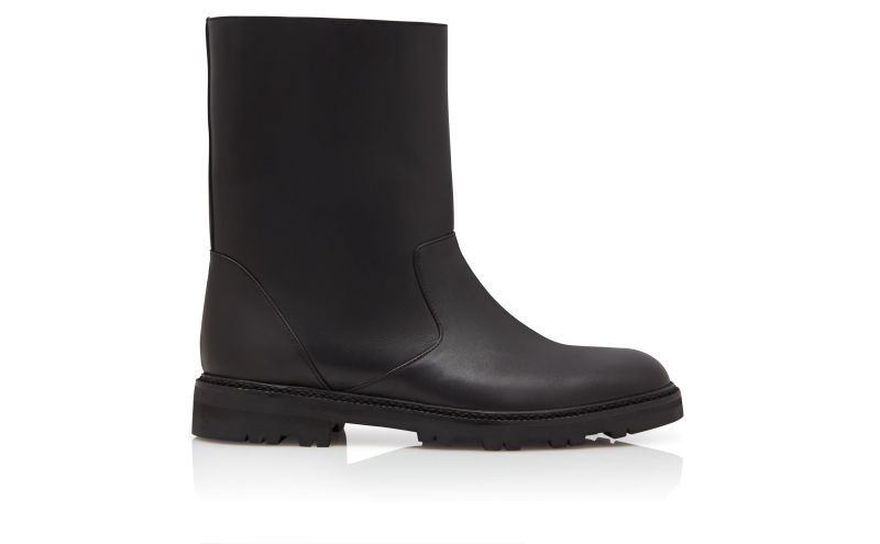 Side view of Motoso, Black Calf Leather Mid Calf Boots - AU$1,795.00