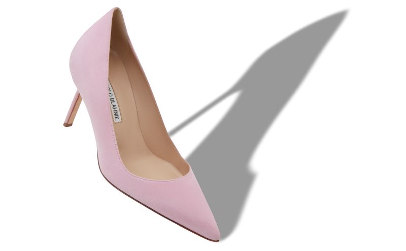 Bb 90, Light Pink Suede Pointed Toe Pumps  - CA$945.00 