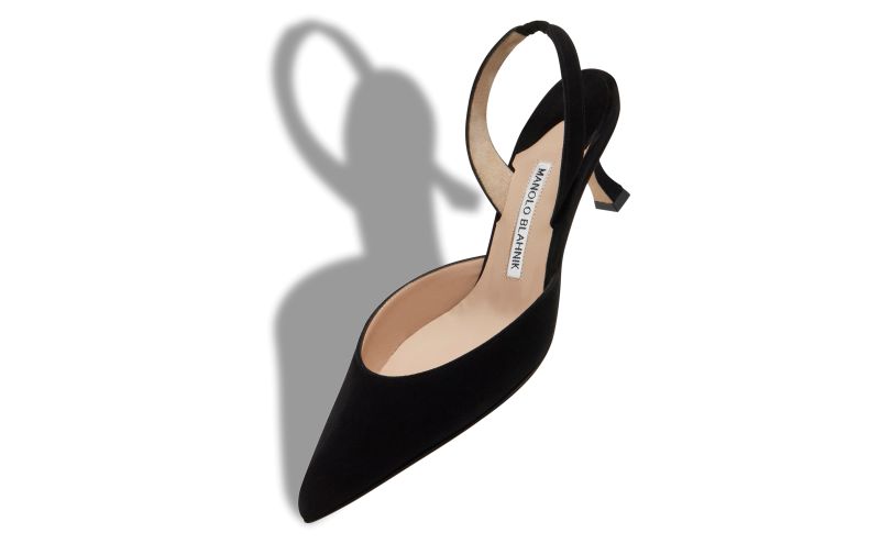 Carolyne 50, Black Suede Slingback Pumps - AU$1,375.00