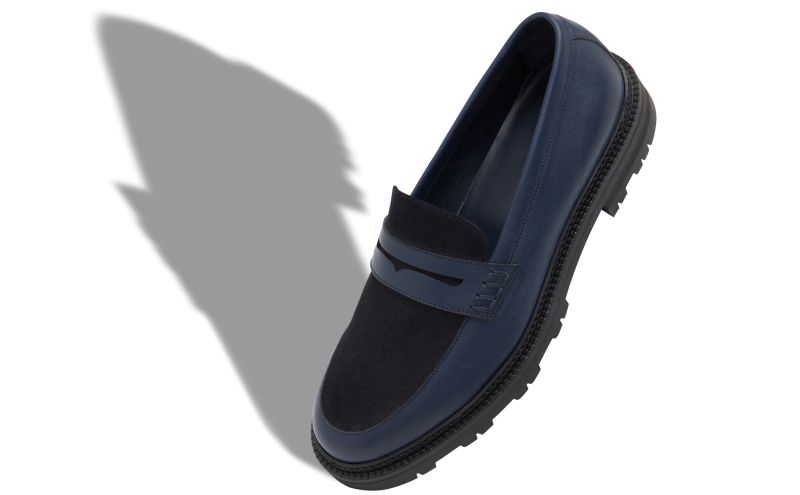 Hudson, Navy Blue Calf Leather Loafers - AU$1,515.00