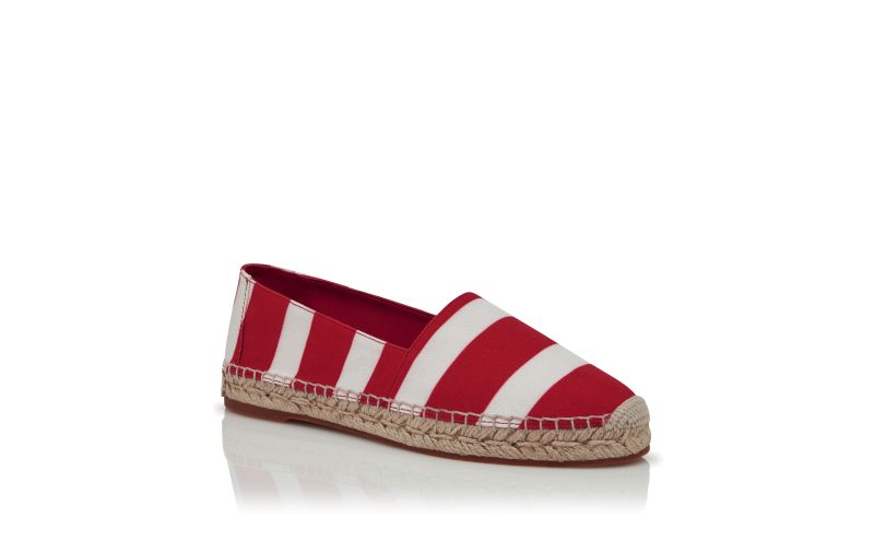 Sombrille, Red and White Striped Cotton Espadrilles  - US$645.00