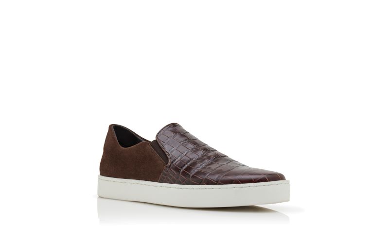 Nadores, Brown Suede Slip-On Sneakers  - US$775.00