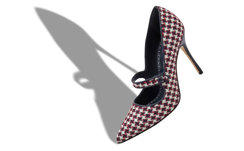 Camparinew, Black Wool Dogtooth Mary Jane Pumps - CA$1,295.00