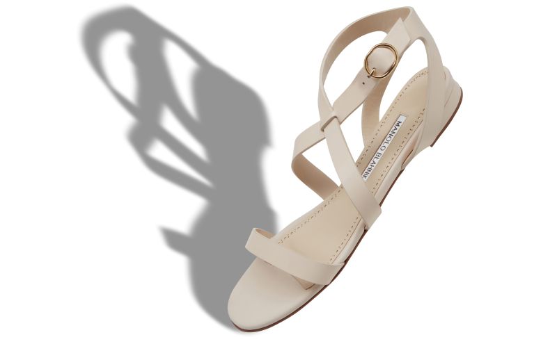 Magalou, Cream Calf Leather Sandals  - AU$1,385.00