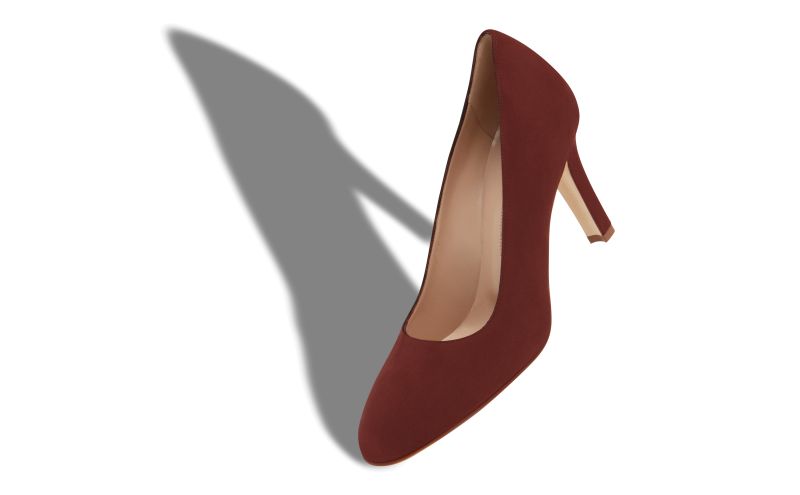 Verin, Dark Brown Suede Round Toe Pumps - £625.00