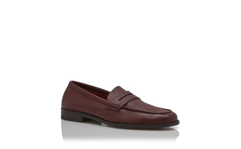 Perry, Dark Red Calf Leather Penny Loafers - £695.00