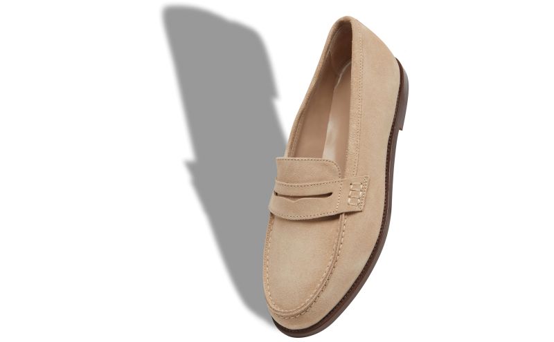 Perrita, Light Brown Suede Penny Loafers - £645.00