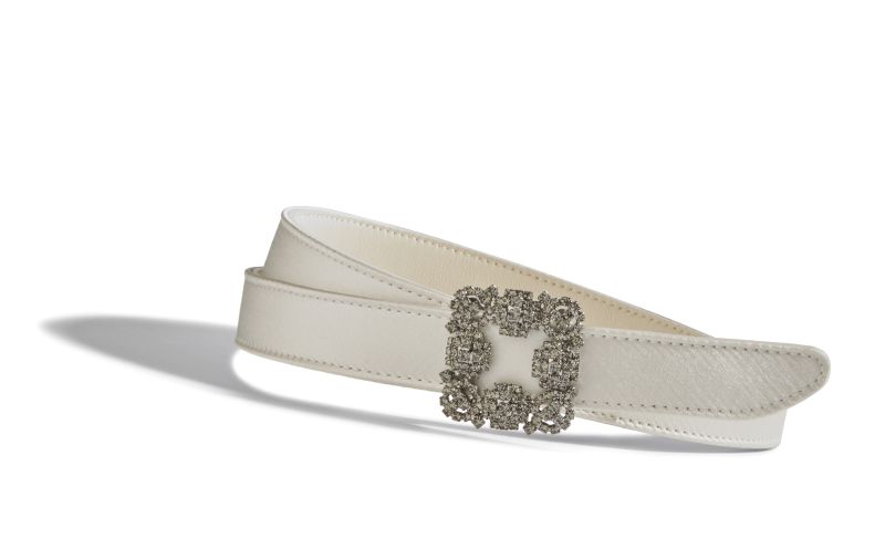 Hangisi belt mini, Off-White Satin Crystal Buckled Belt - US$795.00
