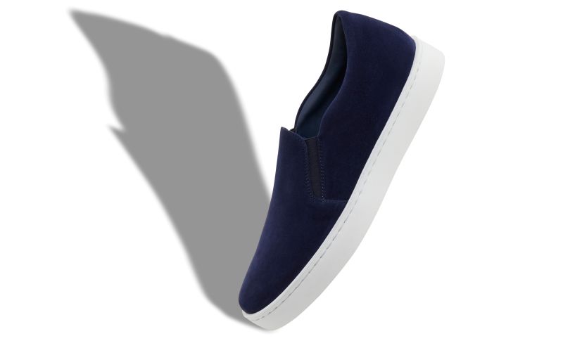 Nadora, Navy Blue Suede Slip On Sneakers - €675.00