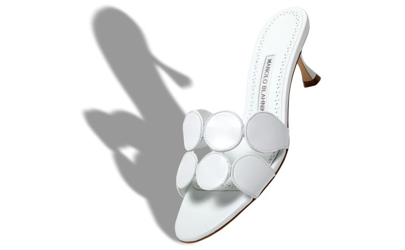 Haribalmu, White Nappa Leather Mules - US$845.00