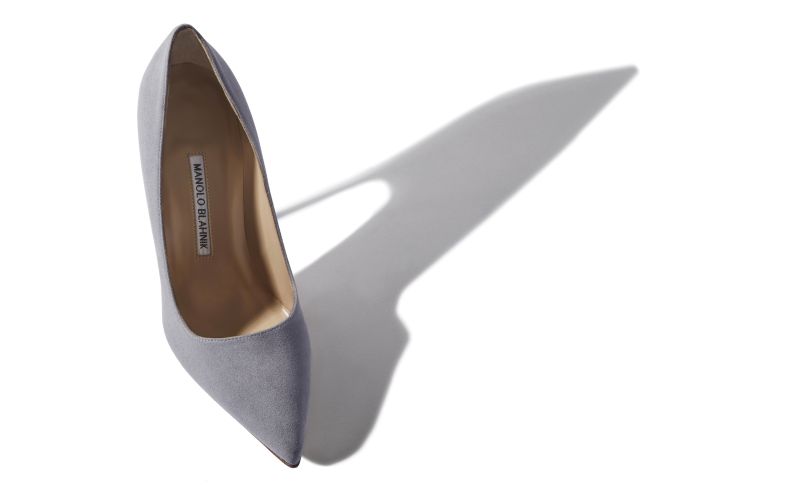 Bb, Light Grey Suede Pointed Toe Pumps - CA$945.00 