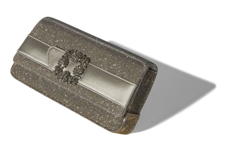 Gothisi glitter, Gold Glitter Fabric Jewel Buckle Clutch - €1,395.00 