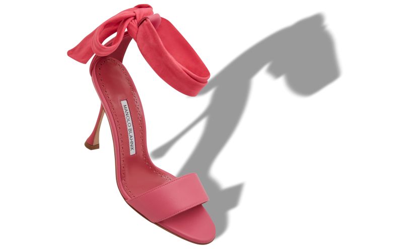 Chastana, Pink Nappa Leather Bow Detail Sandals - AU$743.00 