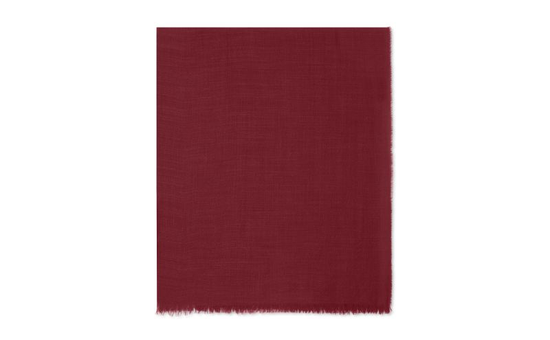 Side view of Iona, Dark Red Superfine Cashmere Scarf - £250.00