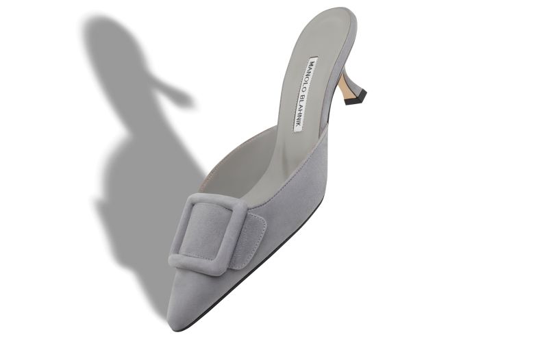 Maysale , Grey Suede Buckle Detail Mules - €765.00
