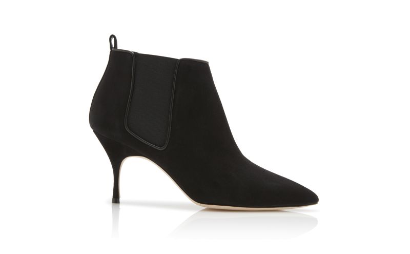 Side view of Dildi, Black Suede Ankle Boots - €995.00