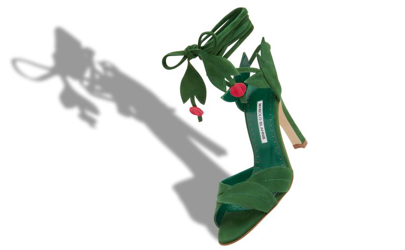 Ossie 23, Green Suede Lace-Up Sandals - £895.00
