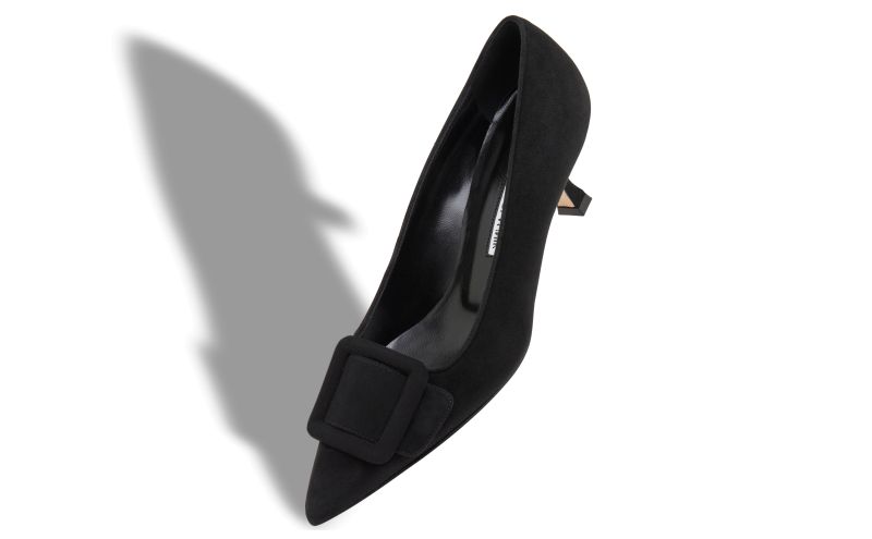 Maysalepump 50, Black Suede Buckle Detail Pumps - £645.00