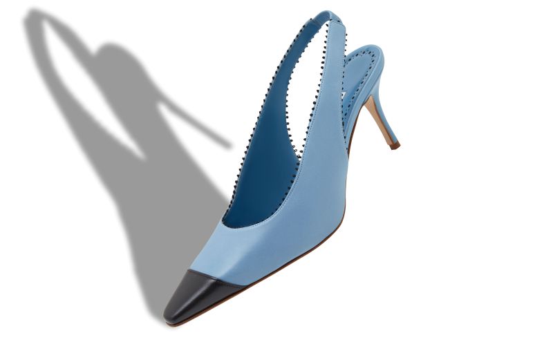 Gaius, Light Blue Nappa Leather Slingback Pumps - €875.00