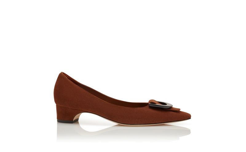 Side view of Beti, Brown Suede Pointed Toe Pumps  - AU$1,535.00