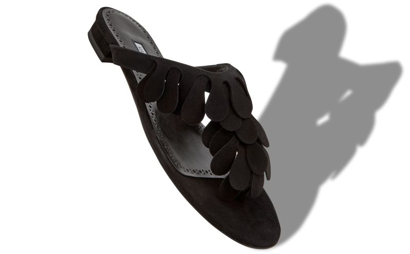 Tamako, Black Suede Strappy Sandals - US$448.00 
