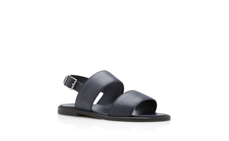 Designer Navy Blue Calf Leather Sandals