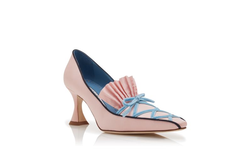 Rohan, Pink Silk Criss-Cross Detail Pumps - €1,095.00