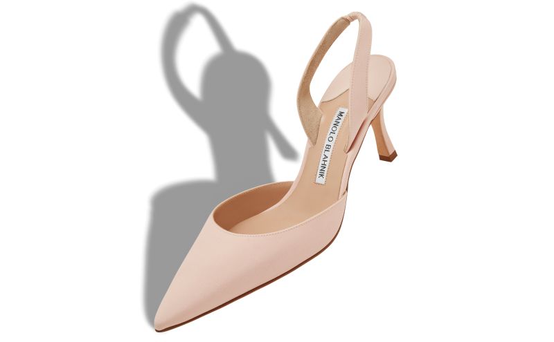 Carolyne, Light Pink Crepe De Chine Slingback Pumps - CA$1,195.00