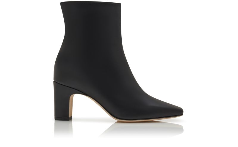 Side view of Ofaralo, Black Calf Leather Ankle Boots - US$1,395.00