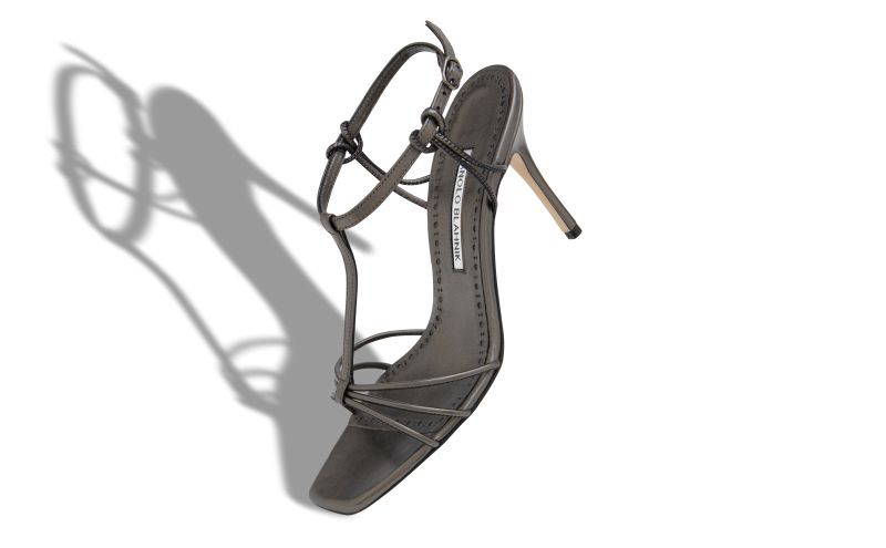 Tabarekhi, Graphite Nappa Leather Open Toe Sandals - US$447.00