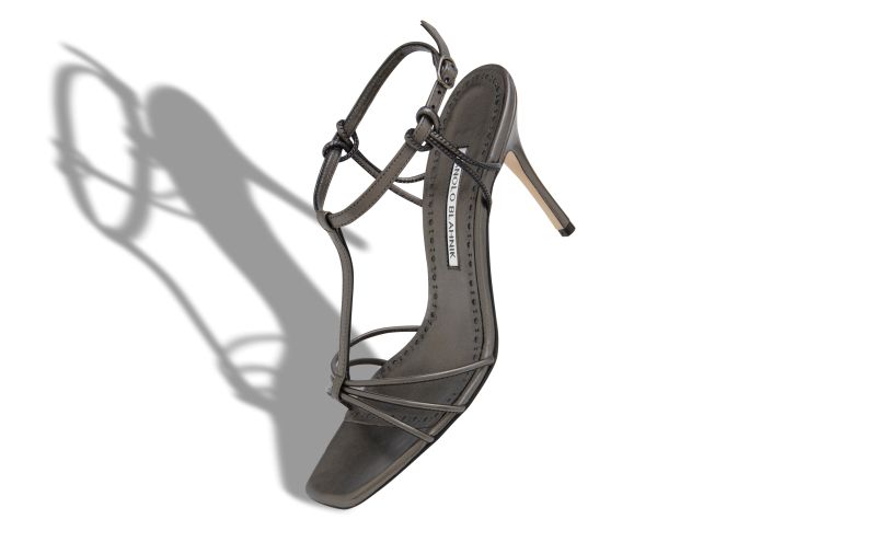 Tabarekhi, Graphite Nappa Leather Open Toe Sandals - US$745.00