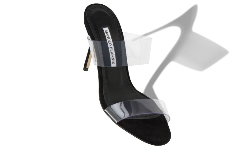 Scolto, Black Suede and ECO PVC Open Toe Mules - €645.00 