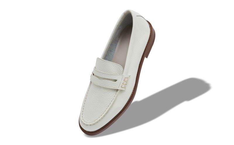 Perry, White Calf Leather Penny Loafers - £725.00 