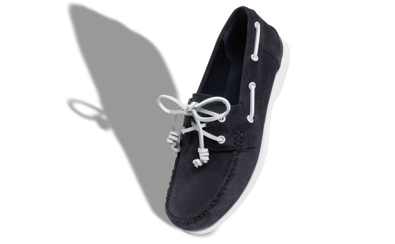 Designer Navy Blue Suede Boat Shoes