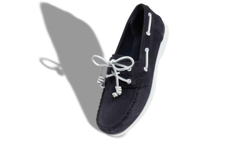Sidmouth, Navy Blue Suede Boat Shoes - AU$1,195.00