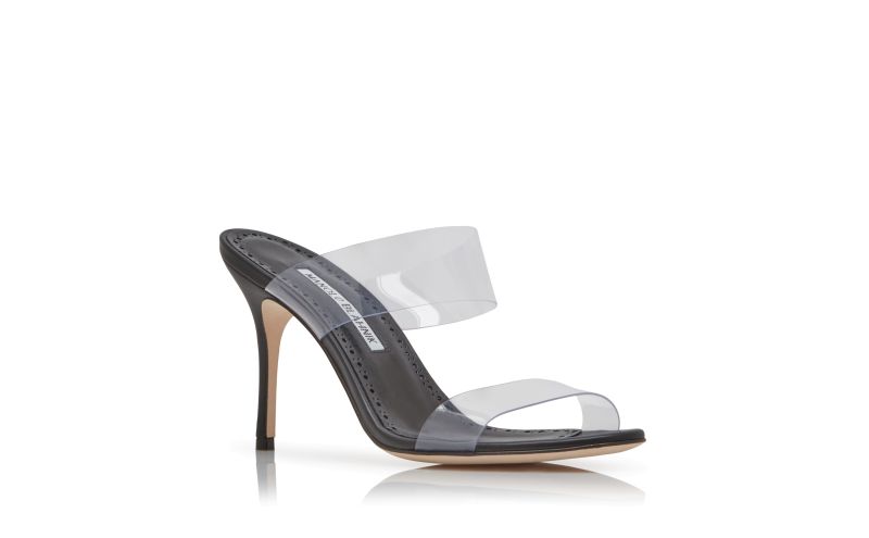 Scolto, Black ECO PVC Open Toe Mules - €645.00