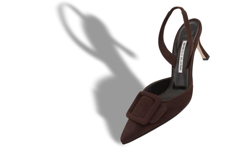 Maysli, Brown Suede Slingback Mules - US$845.00