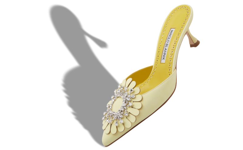 Shogmu, Yellow Suede Jewel Embellished Mules - £645.00