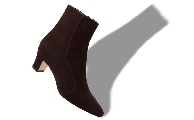 Myconia, Brown Suede Round Toe Ankle Boots - £875.00 