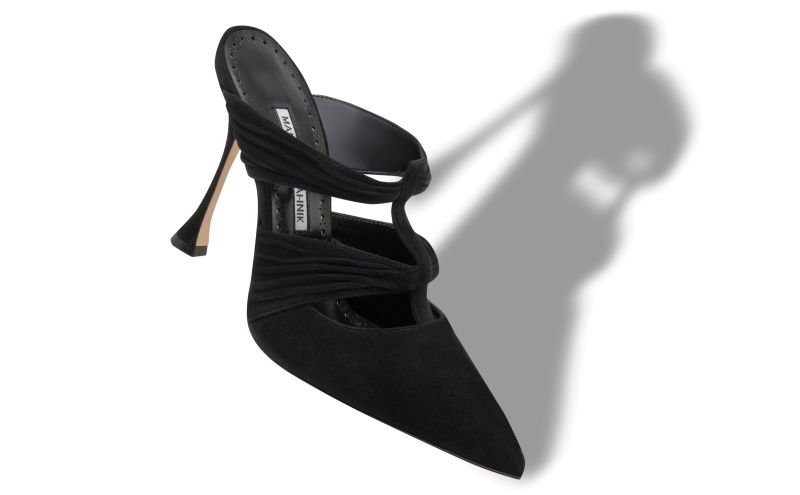 Kerua, Black Suede Ruched Detail Mules  - €925.00 