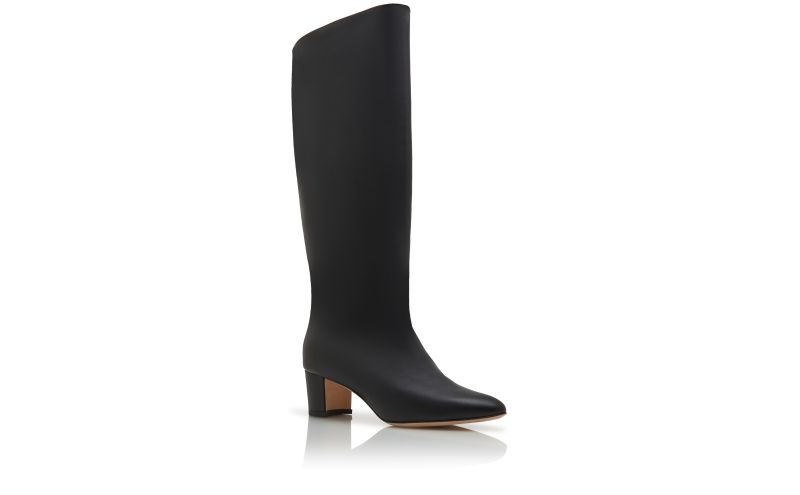 Myra, Black Calf Leather Knee High Boots  - €1,495.00