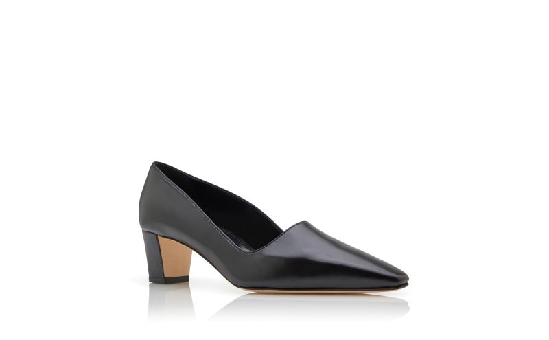 Munisopla, Black Nappa Leather Pointed Toe Pumps - US$448.00