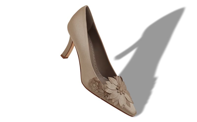 Moiraflor, Dark Grey Crepe Satin Pumps  - CA$2,395.00 