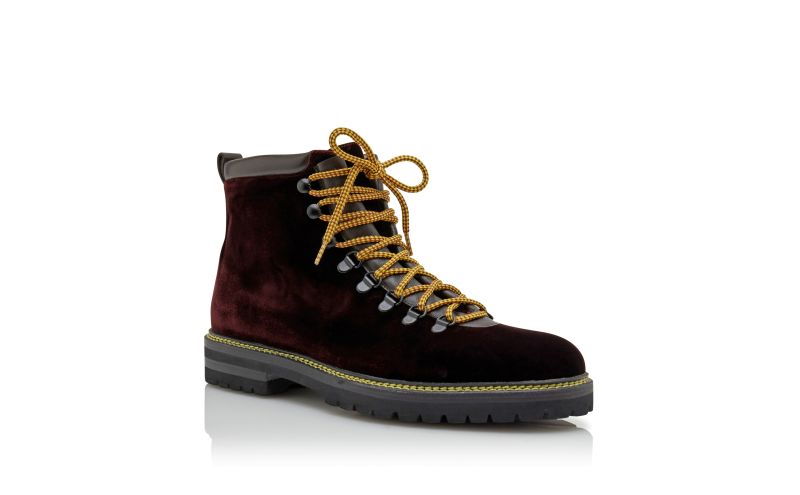 Calaurio, Dark Brown Velvet Lace Up Boots - AU$1,615.00