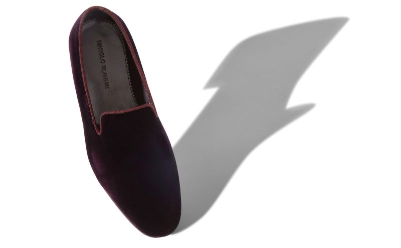 Mario velvet, Dark Purple Velvet Loafers - £675.00 