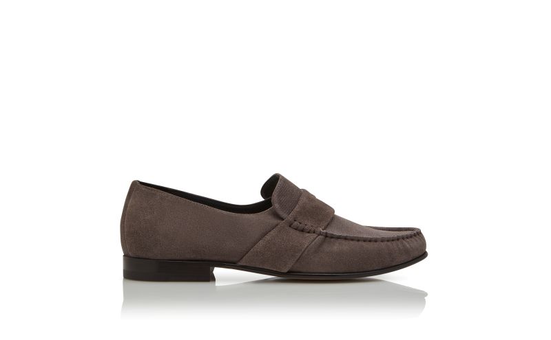 Side view of Elm, Grey Suede Loafers  - CA$693.00