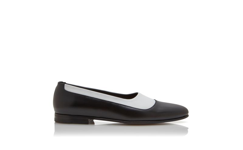 Side view of Larch, Black and White Calf Leather Loafers - US$945.00